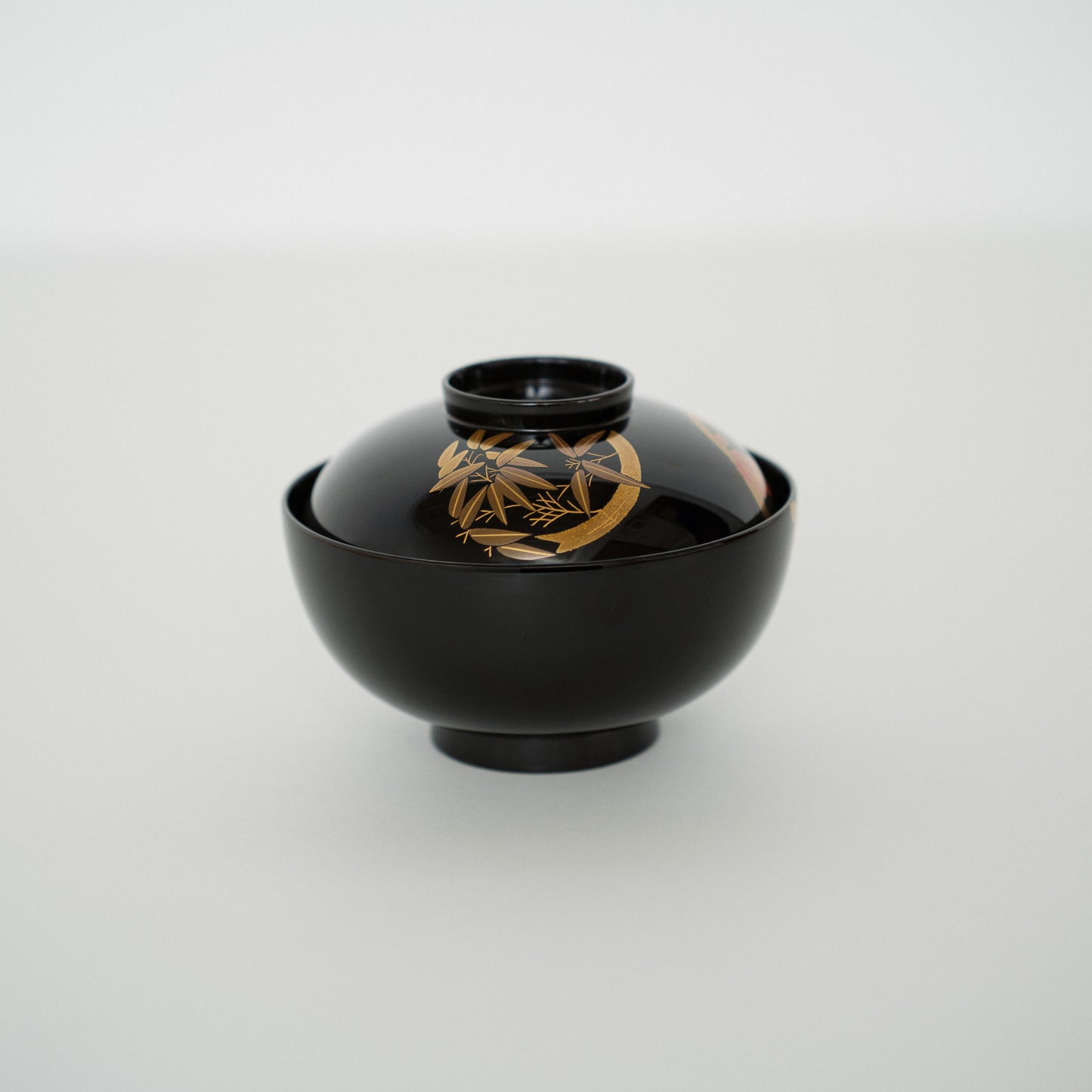 黒漆 梅菊竹蒔絵 蓋椀(2客)