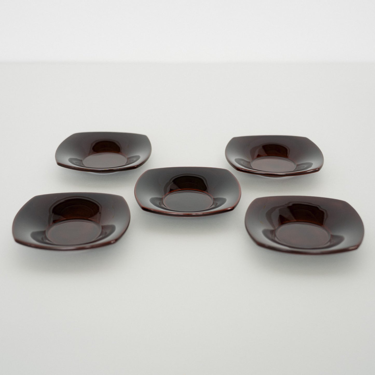 朱漆塗 茶托(5客)— 龍作