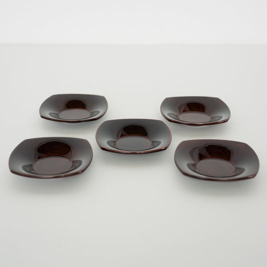 朱漆塗 茶托(5客)— 龍作