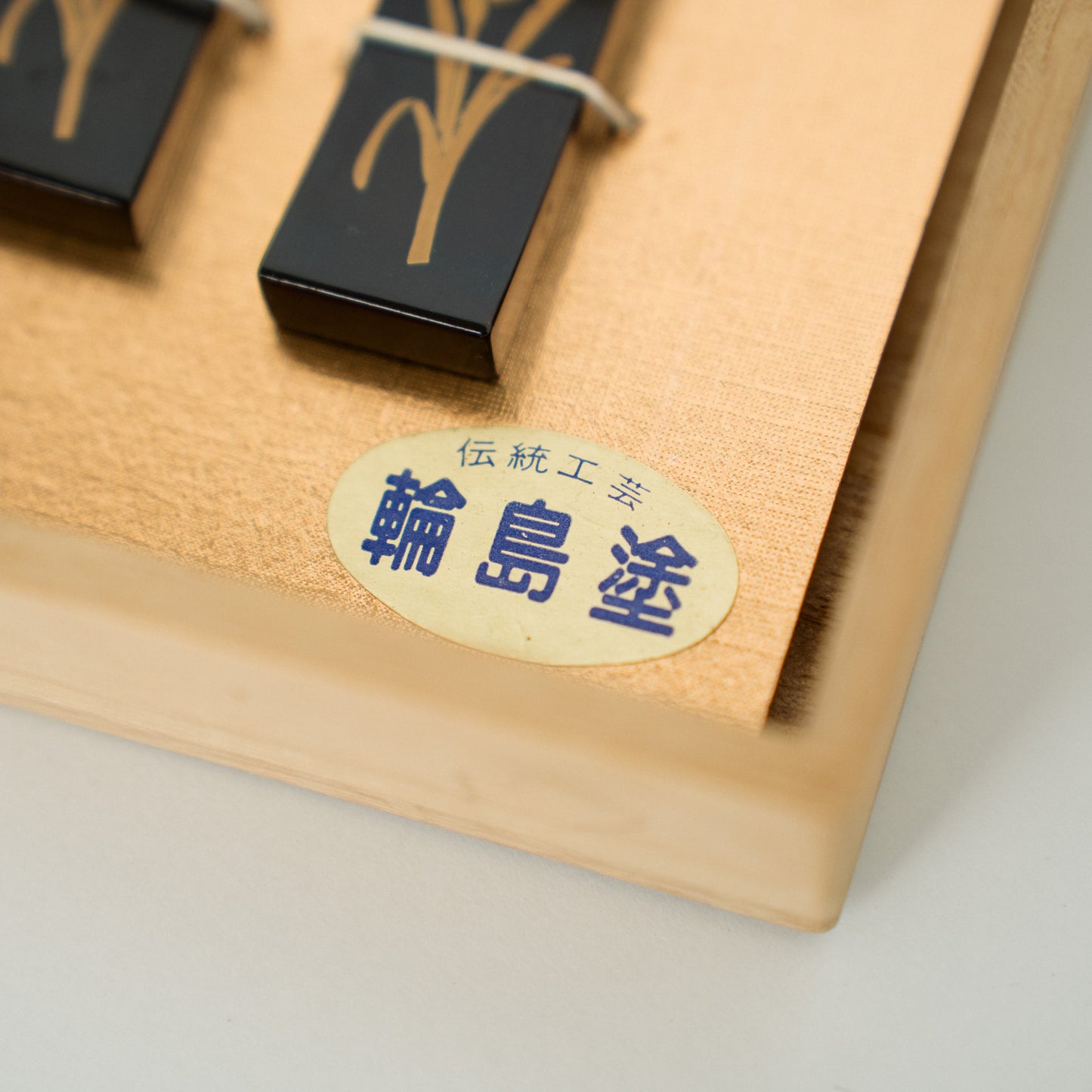 Black Lacquer Chopstick Rests, Narcissus Maki-e, Set of Five
